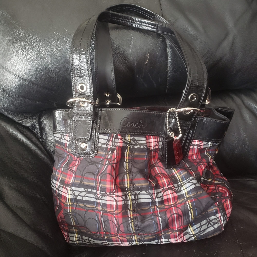 Authentic Coach Plaid Purse